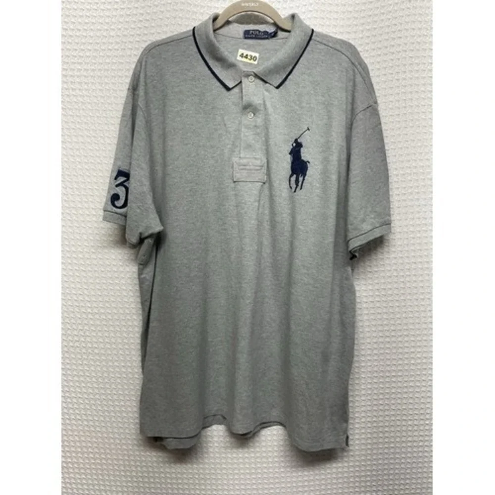 Polo Ralph Lauren Grey Big Pony Logo Short Sleeve Polo Shirt Men 2XB Sri Lanka